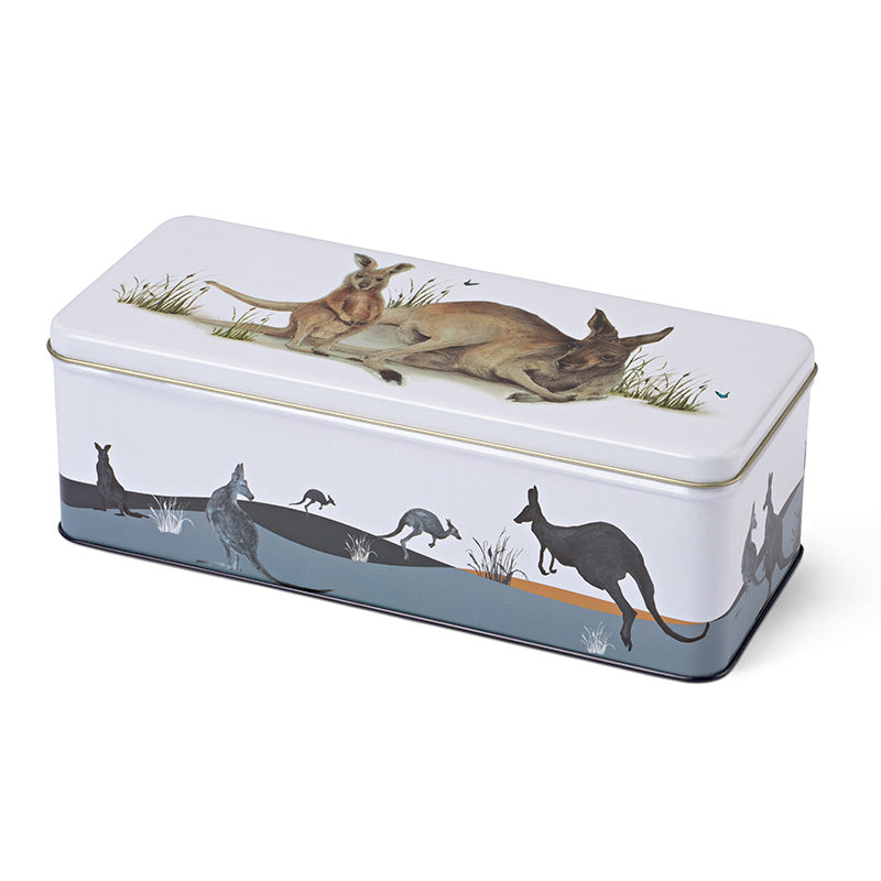 Australian Wildlife Kangaroo Deep Rectangle Tin