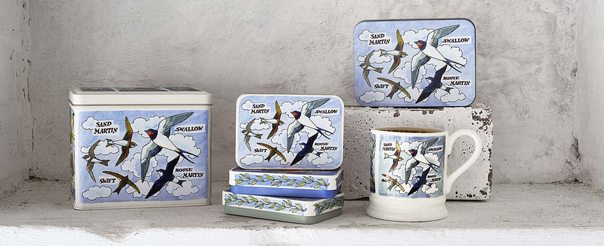 Bird Families Tall Rectangle Tin