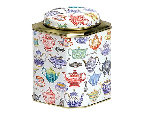 Deborah Pope Tea Cups Design Tea Caddy Tin