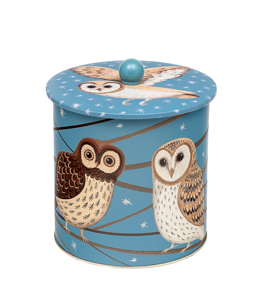 Owls Biscuit Barrel Tin