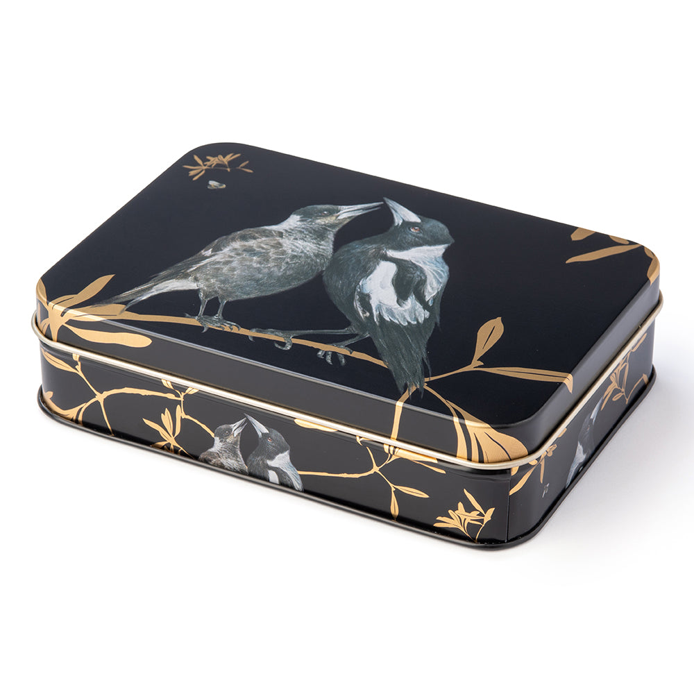 Australian Birds Magpie Small Rectangle Tin