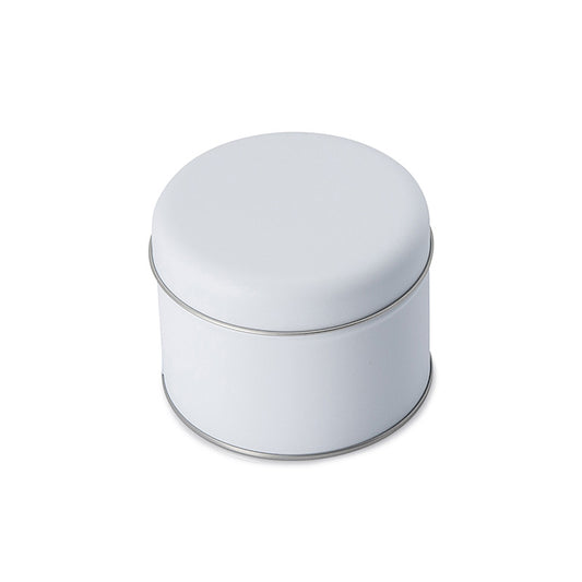 Matte White Small Round Tin