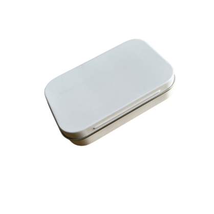 Matte White Mini Hinged Rectangle Tin