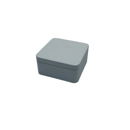 Matte White Mini Flat Square Plug Lid Tin