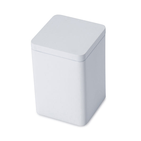 Matte White Large Square Plug Lid Tin