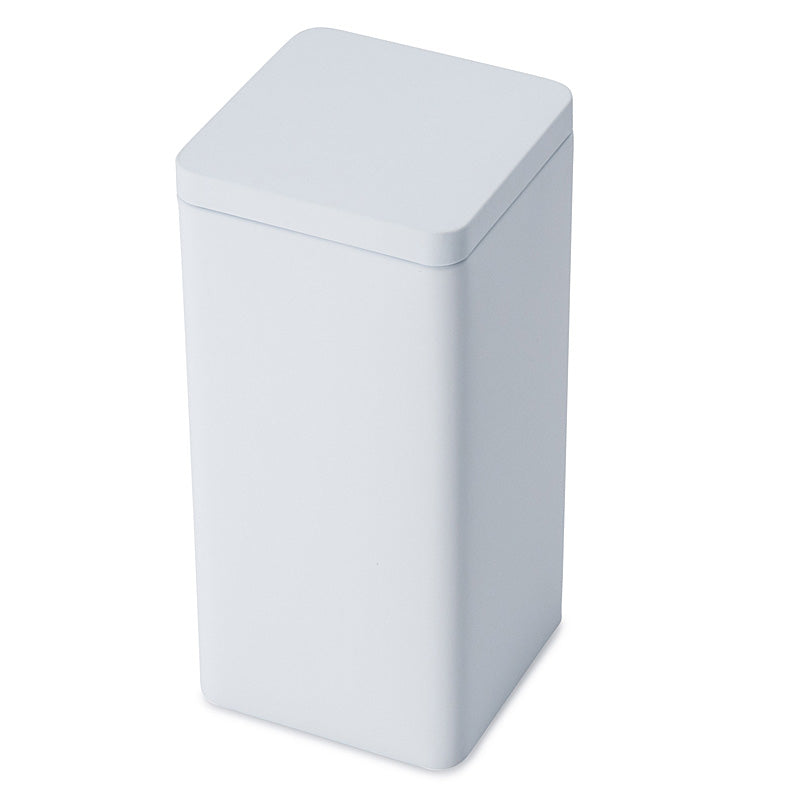 Matte White Tall Square Plug Lid Tin