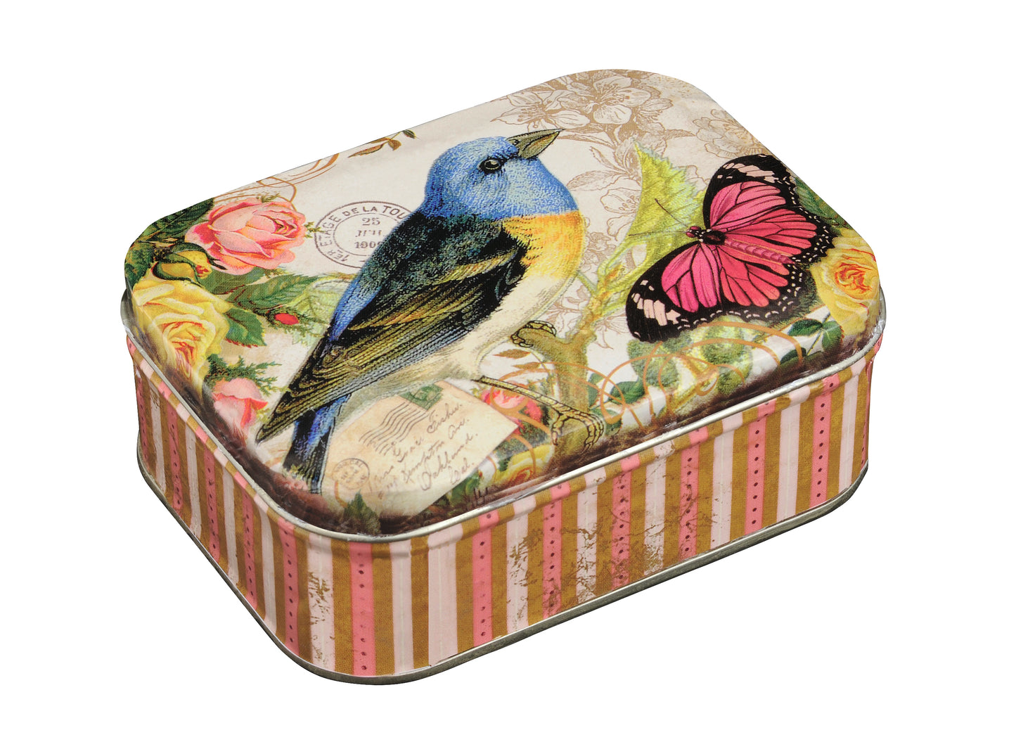 Nostalgic Bird & Butterfly Little Rectangle Tin