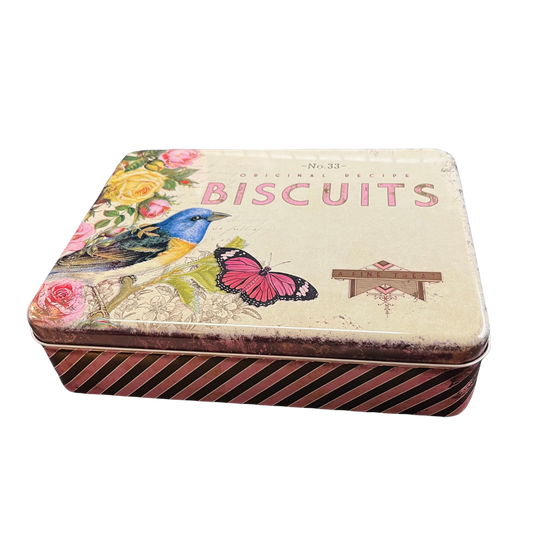 Nostalgic Bird & Butterfly Biscuits Rectangle Tin