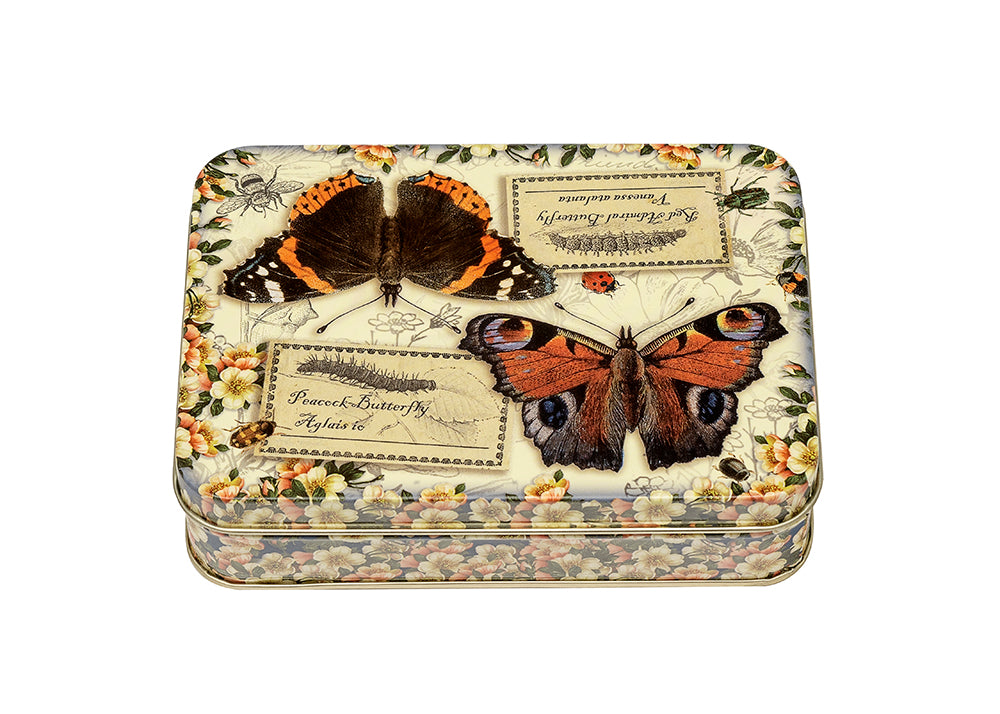 Vintage Butterfly Small Rectangle Tin