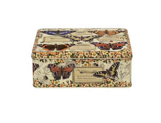 Vintage Butterfly Rectangle Biscuit Tin