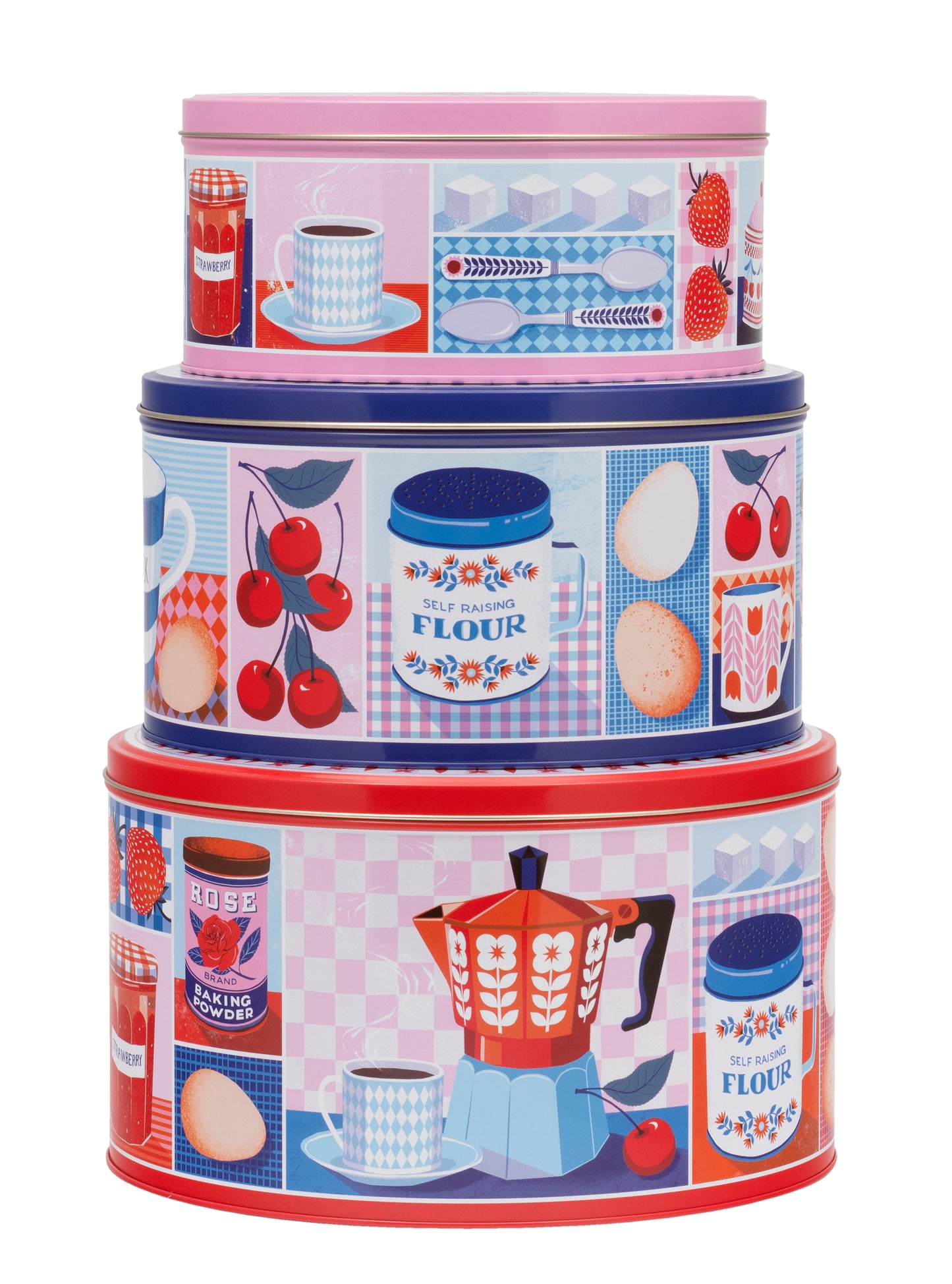 Printer Johnson Large Round Set Of 3 Tins