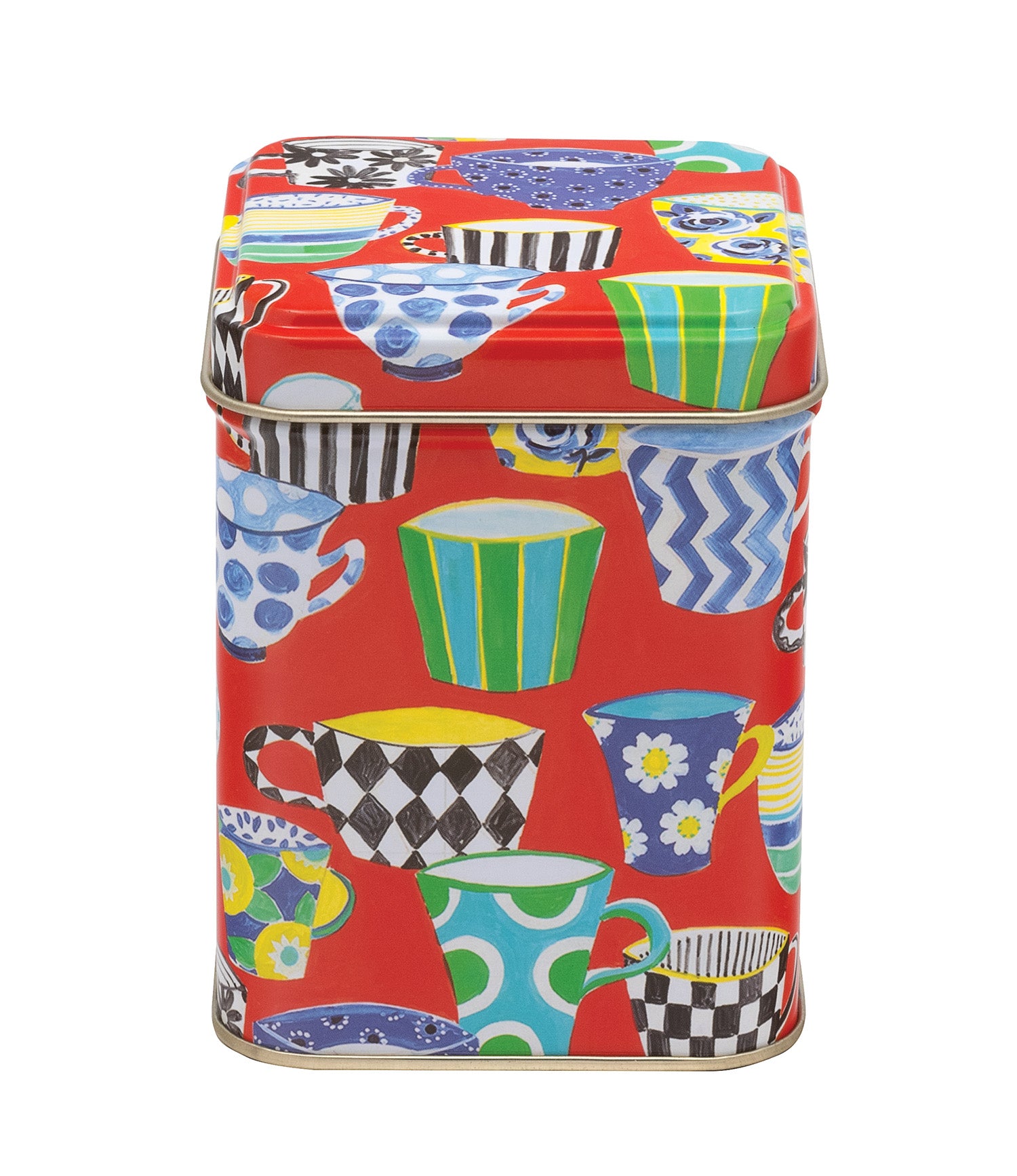 Red Tea Cup Design Small Tea Tin