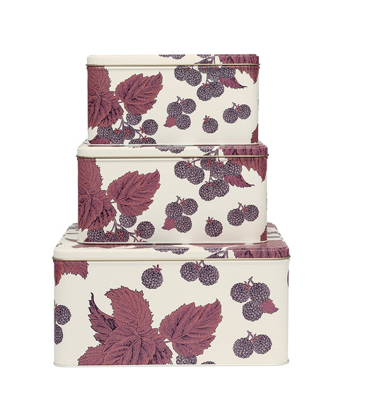 Thornback & Peel - Blackbird & Bramble Square Set Of 3 Cake Tins