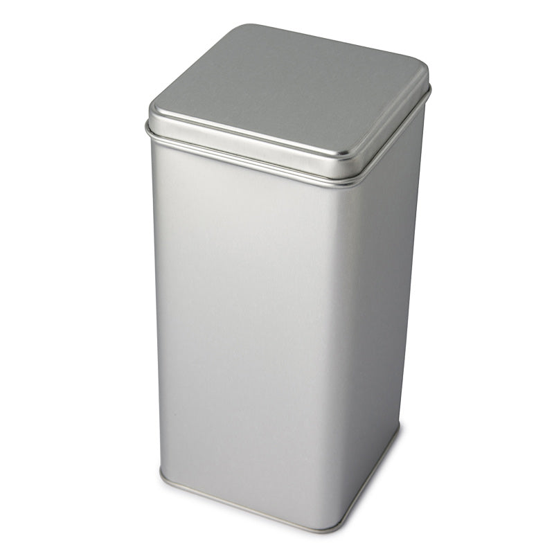 Matte Silver Tall Square Tin