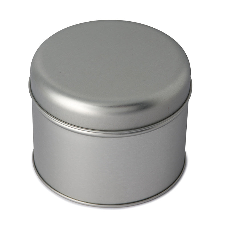 Matte Silver Small Round Tin