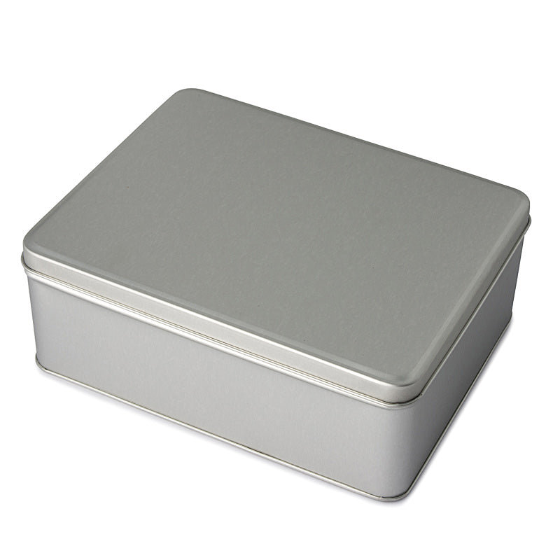 Matte Silver Biscuit Tin