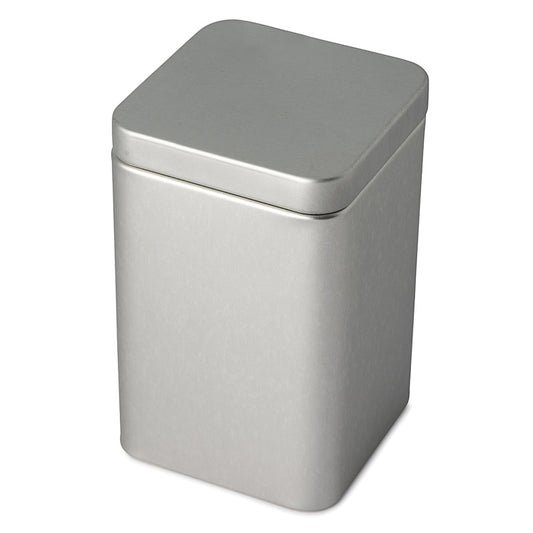 Matte Silver Medium Square Plug Lid Tin