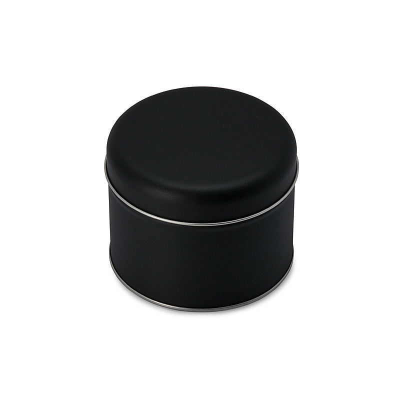 Matte Black Small Round Tin