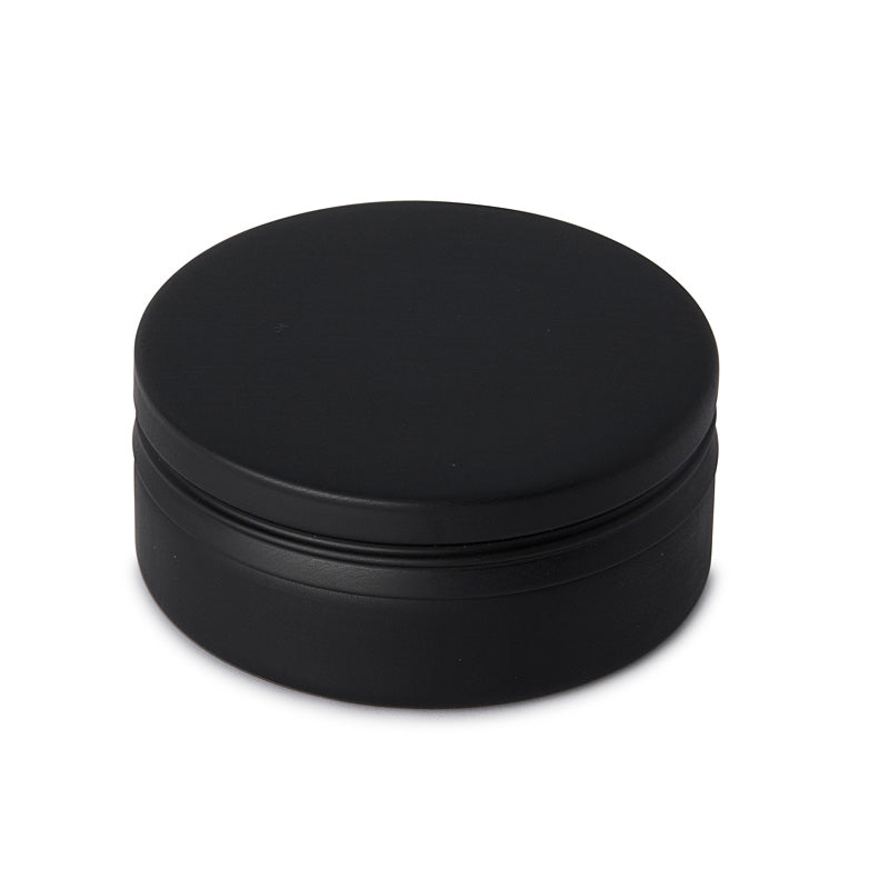 Matte Black Small Round Screw Top Tin