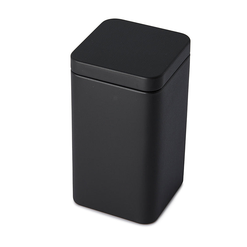 Matte Black Small Square Plug Lid Tin