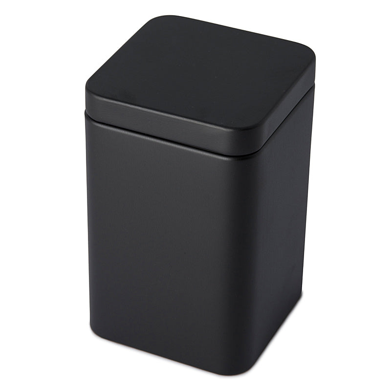 Matte Black Medium Square Plug Lid Tin