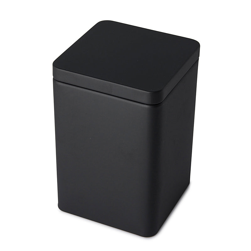 Matte Black Large Square Plug Lid Tin