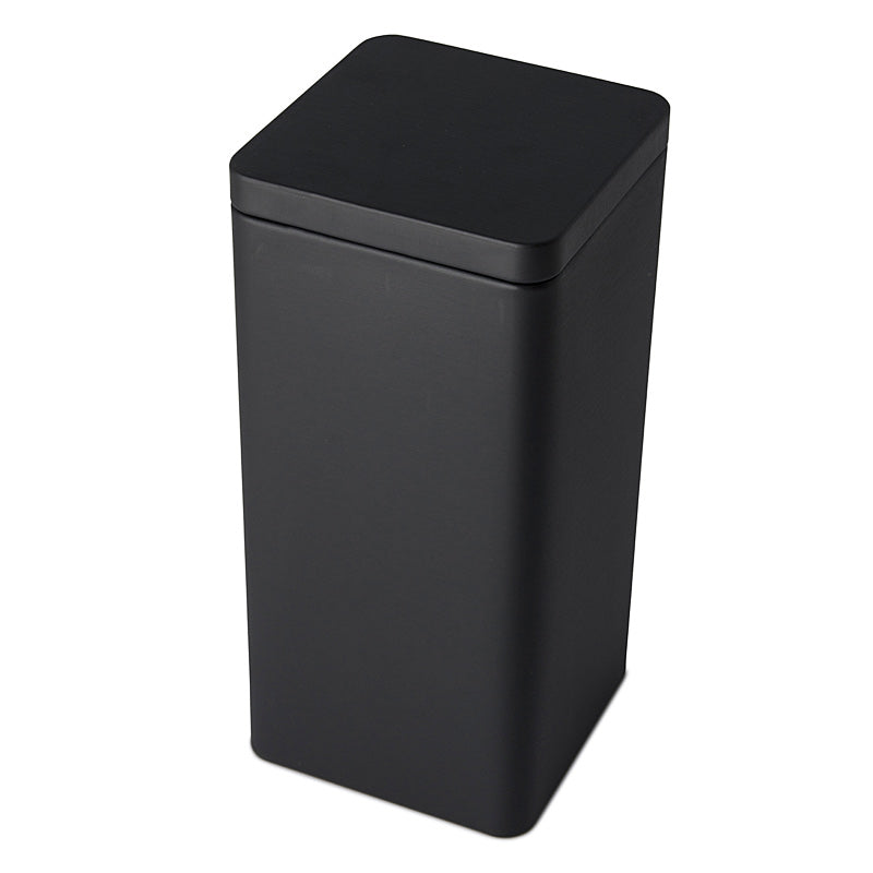 Matte Black Tall Square Plug Lid Tin