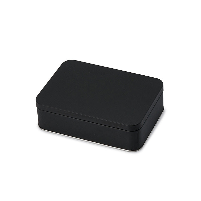 Matte Black Small Rectangle Plug Lid Tin