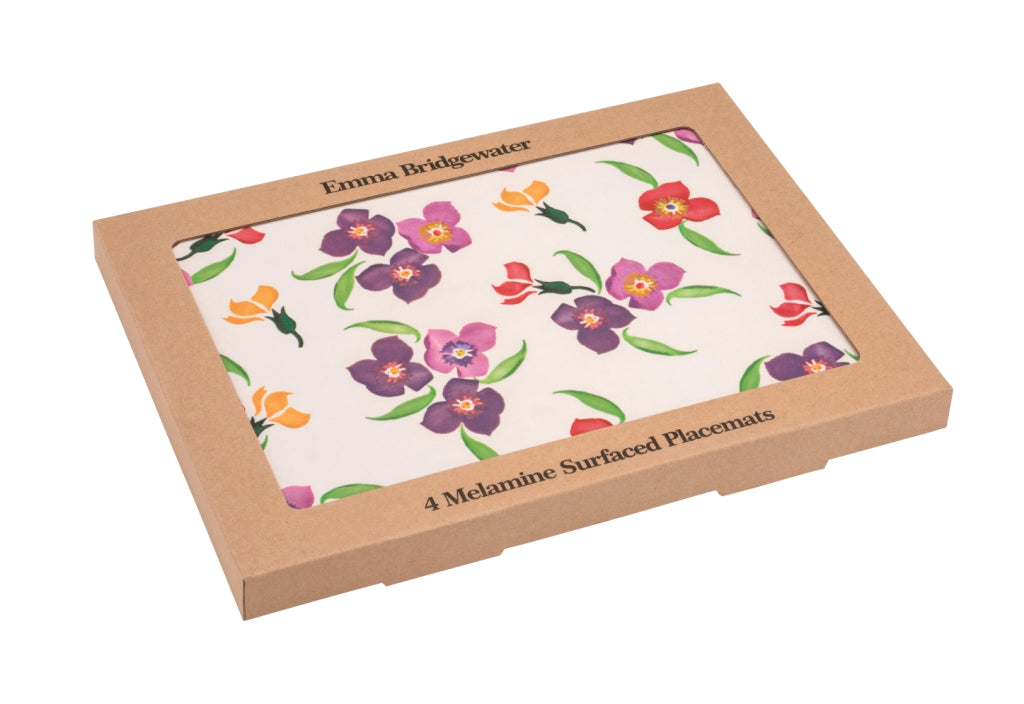 Wallflower Corked Back Melamine Placemats Set Of 4